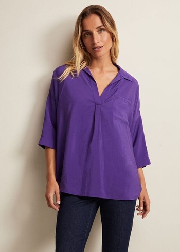 Phase Eight Cynthia Longline Shirts Purple Australia | XH2436790